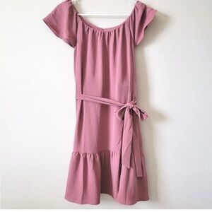 DKNY Mauve Midi Dress with Belt